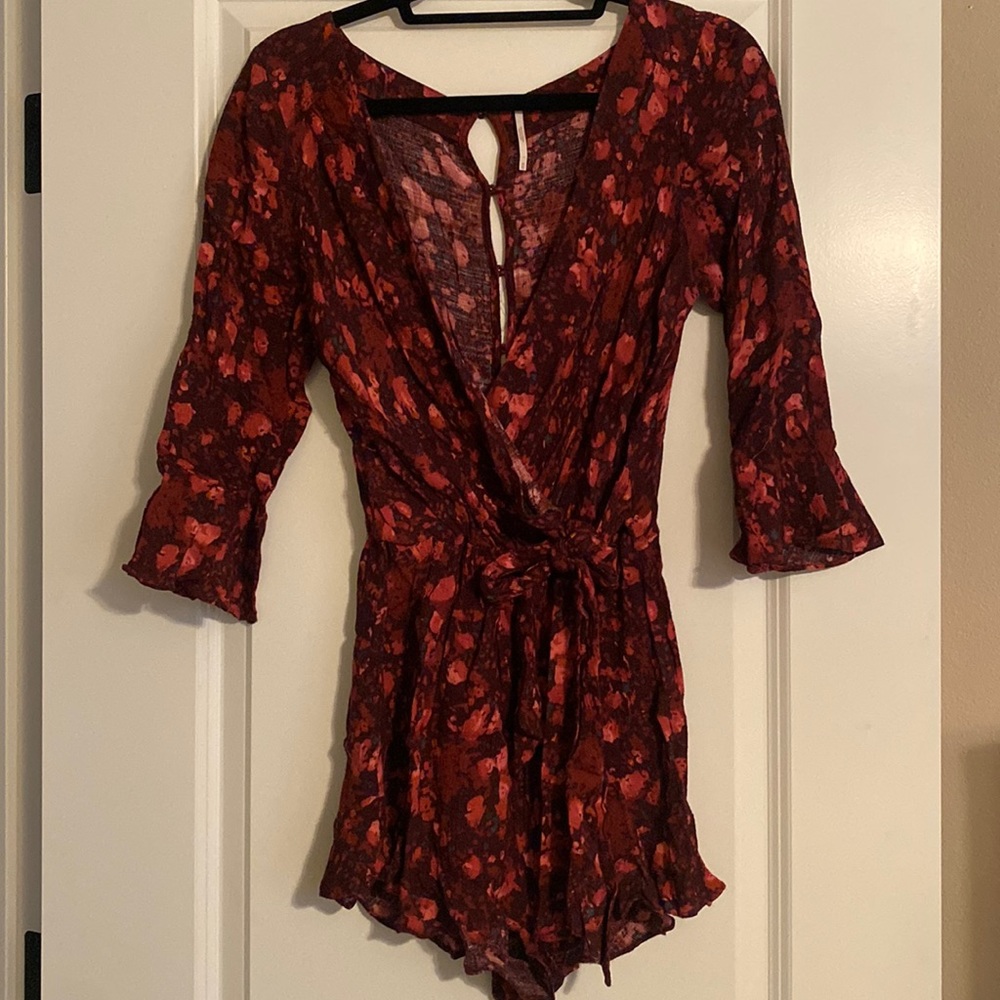Free People red floral jumper